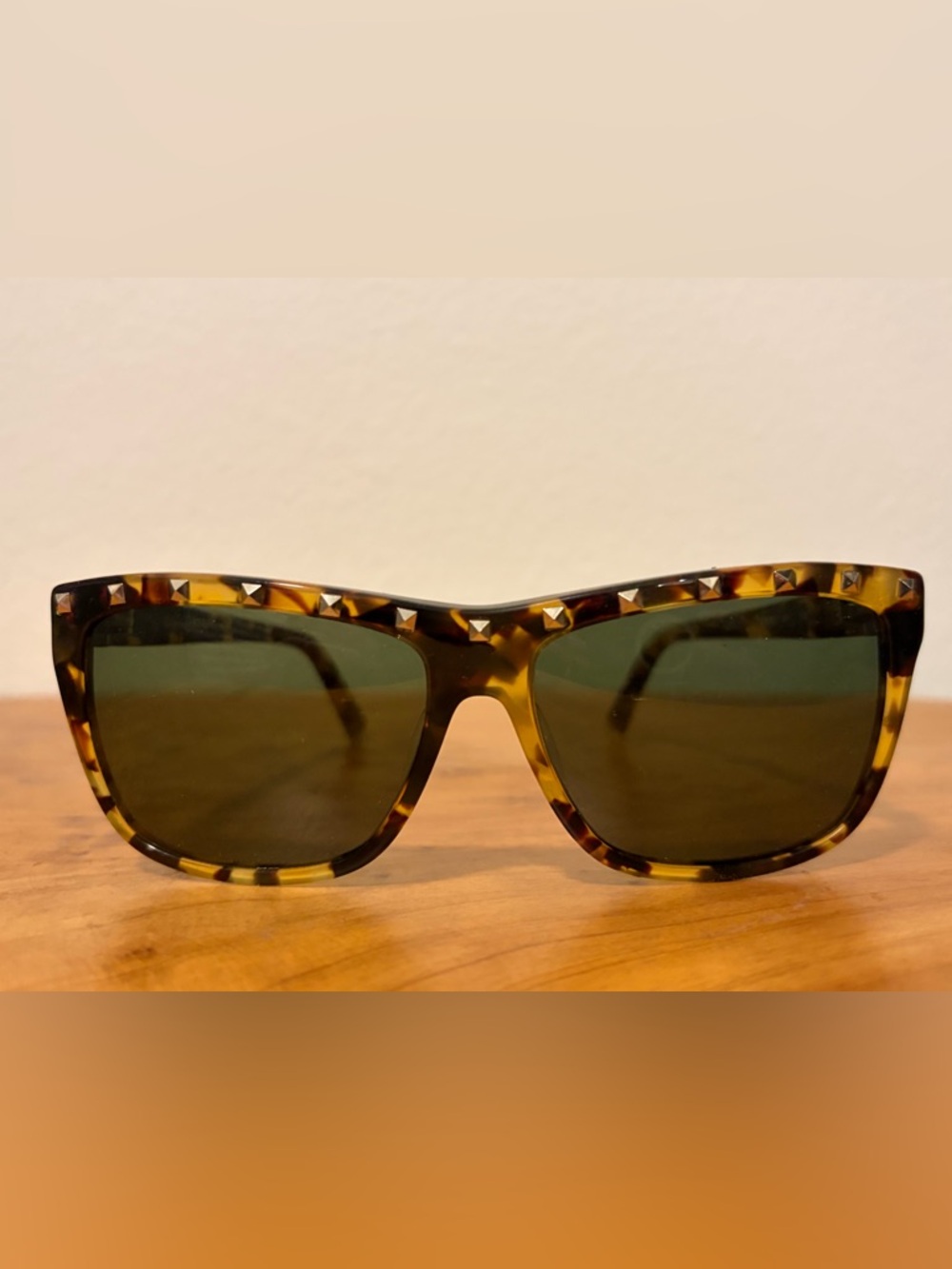 Valentino Tortoiseshell Studded Wayfarer Sunglasses - women
